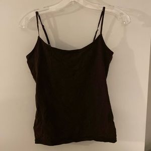 GAP chocolate brown cami tank shelf bra adjustable straps S